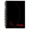 Premier Stationery Concept A6 160pg Wiro Notebook., Black, 24107