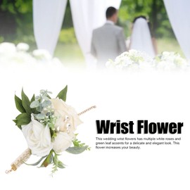 VIFERR Wrist Corsage, Wedding Wrist Corsage Bracelet Rose Wedding Bride Flower with Leaves for Bride and Bridesmaid Prom