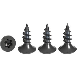 Drenky Pack of 50 Wood Screws Torx Black Screws M3 x 10 mm with Countersunk Head Made of Stainless Steel A2 Full Thread Self-Tapping Screws Universal Screws Torx TX10