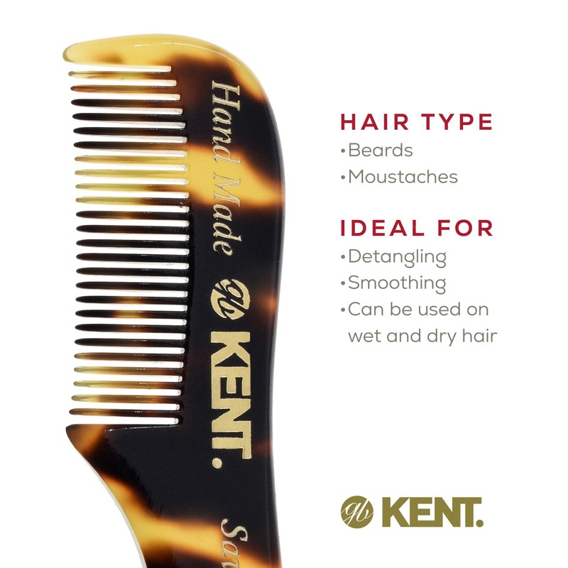Kent 81T TY (2.8") Pocket Comb & Beard Comb for