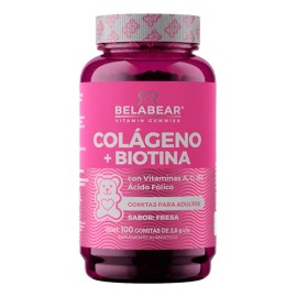 100 Gomitas Colágeno + Biotina Belabear Vitamina A, C Y D3