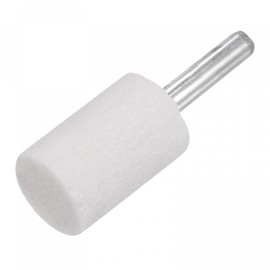 uxcell Cylindrical Abrasive Mounted Stone Polishing Bits 1/4" Shank 0.79" Diameter White Corundum Grinding Wheel Rotary Tool for Deburring Buffing 5pcs