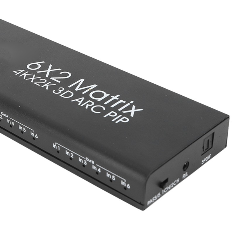 6x2 HD Multimedia Interface Switch Splitter 6 in 2 Out