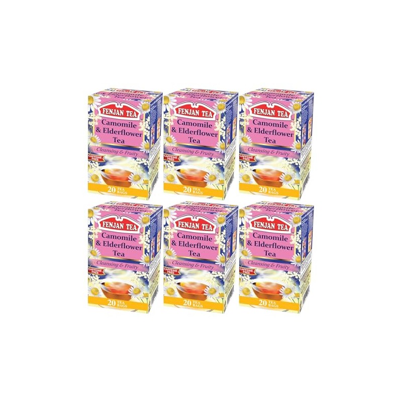 Fenjan Camomile & Elderflower Tea, Cleansing & Fruity, 20 Tea