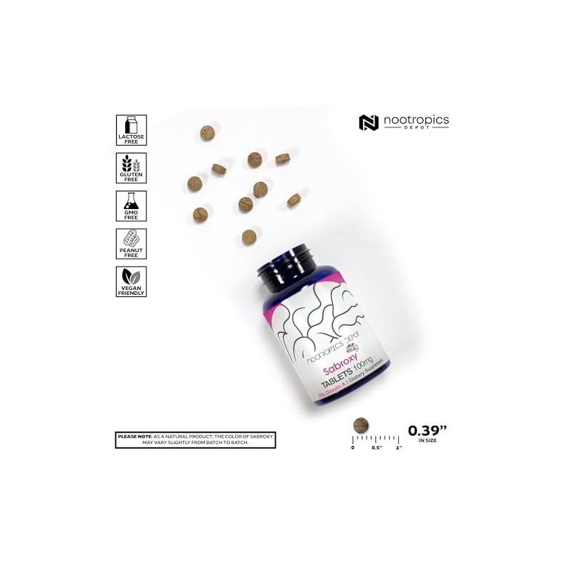 Nootropics Depot- Sabroxy Tablets 100mg 90 Recuento Mínimo 10 Oroxilina