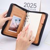 Black A6 Budget Binder Zipper PU Leather Binders Cover Refillable