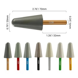 LOZLIN 7PCS Orbicular Diamond Grinding Bits 50-1500Grit with 6mm Shank Resin Diamond Grinding Burrs for Metal Mould Polishing Rotary Tools