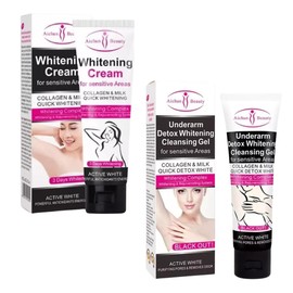 Duo Crema y Gel Aclarante Blanqueador para Axila Crema Corporal Belleza Entre las Piernas Muslo Codo Rodillas Parte Intima Fórmula Blanqueadora íntima Alta Calidad