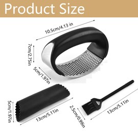 Garlic Press Rocker Stainless Steel, Garlic Mincer Tool with Garlic Peeler Tube, Sturdy Garlic Crusher Garlic Presser with Ergonomic Handle, Garlic Slicer & Grinder Extracts More Garlic Paste