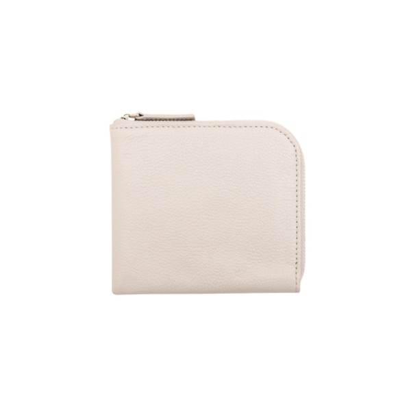 Business Leather Factory L-Shaped Zipper Wallet, Genuine Leather, Compact, Mini
