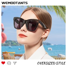 WEMOOTANTS Bifocal Sunglasses 1.5 for Women Oversized Dual Focal Reading Sun Glasses for Driving Black Frame