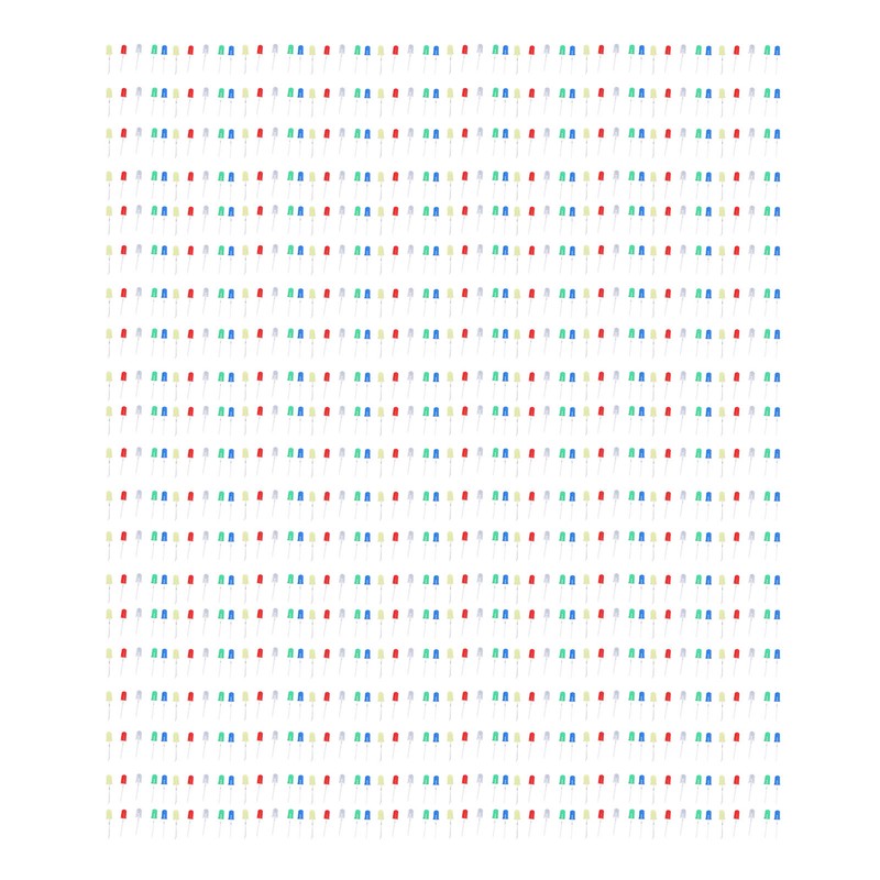 1000Pcs LED Light Emitting Diode Assortment Kit Bulb Lamp Components