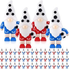 Halloscume 50 Pcs Mini Soccer Gnome Bulk Tiny Sports Theme Gnomes Soccer Figurines to Hide and Seek Soccer Ornaments Sports Themed Party Favors Gift for Soccer Lover Tiered Tray Home Decoration