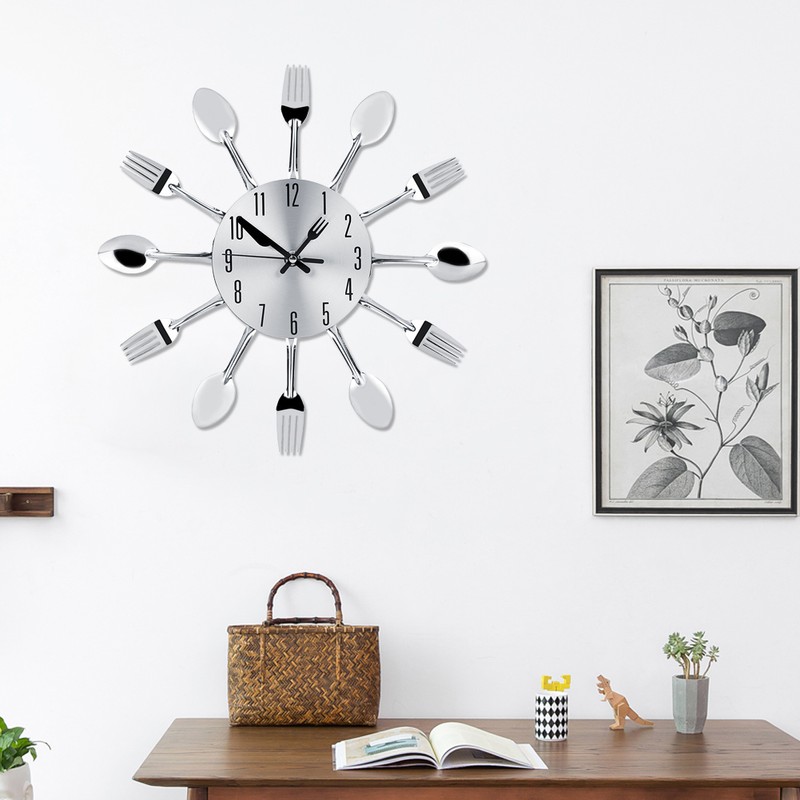 Stainless Steel Cutlery Clock Knife and Fork Spoon Wall Clock