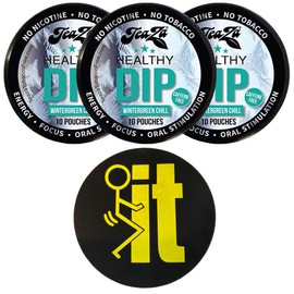 TeaZa Herbal Pouch Wintergreen Chill 3 Cans with DC Crafts Nation Skin Can Cover - FIT Black