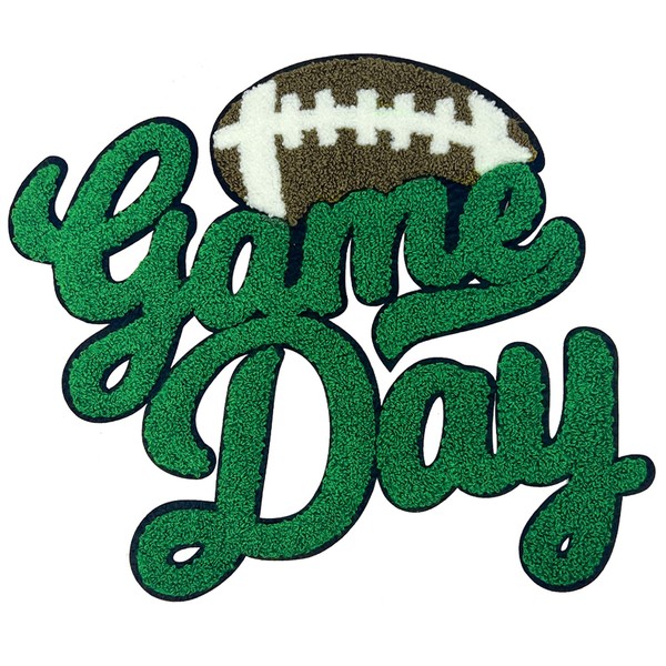 Generic Football Game Day Chenille Iron-On Patch - Green