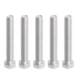 Aopin M8 x 70mm Hex Head Bolts Screws 316 Stainless Steel, A4-70 Fasteners Fully Machine Threaded SUS316 5 Pcs