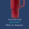 SILICANICE Red Soft Touch Body & Detachable MacStraw,40 Oz Stainless