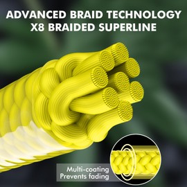 TRUSCEND Braided Fishing Line, Upgraded Spin 8 Strands Fishing Lines, PE Fishing Wire Smooth and Ultra Thin, Super Strength and Abrasion Resistant Fishing Accessories, No Stretch and Low Memory