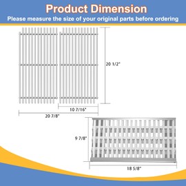 Stainless Steel DCS Radiant Tray with Ceramic Rod and Cooking Grid Grates Replacement Parts for DCS BFG-30G, BFGC-30G-L, BFGC-30G-N, BGA48-BQARL, BGA48-BQARN, 2 Pack Grill Heat Plates and Grill Grates