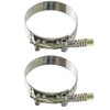 HYTEK T-Bolt Spring Hose Clamps, 2 Pack Stainless Steel Adjustable