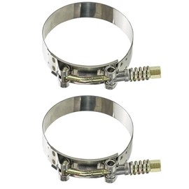 HYTEK T-Bolt Spring Hose Clamps, 2 Pack Stainless Steel Adjustable Worm Hose Clamps Working Range 61-66mm, (2.4 inch to 2.6 inch) Hose Clamp (Inner Diameter).
