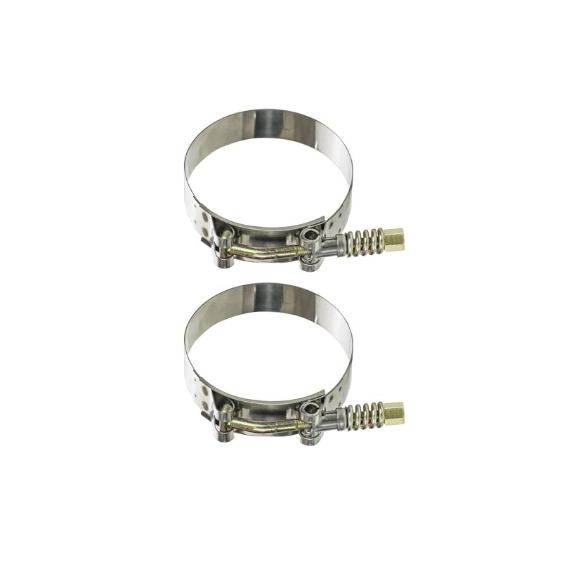 HYTEK T-Bolt Spring Hose Clamps, 2 Pack Stainless Steel Adjustable