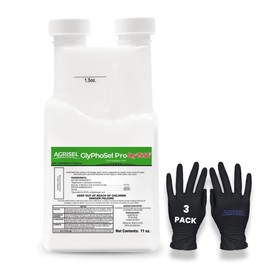 Agrisel GlyPhoSel Pro Dry75 Weed Killer, Fast-Acting, Targets Tough Weeds from Leaf to Root, Pet Safe, 3-Pack of Disposable Gloves Included, 11 Ounces