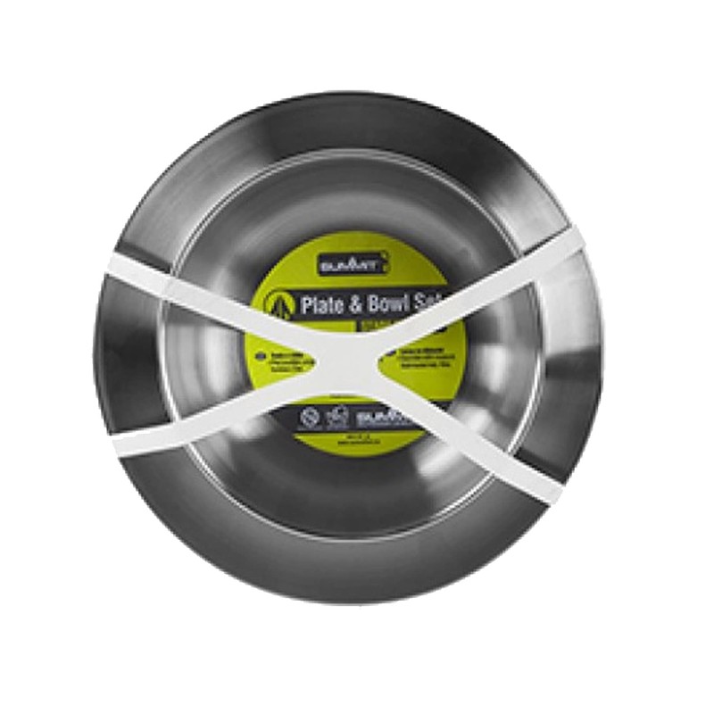 Stainless Steel Plate and Bowl Set Camping/Outdoor Eating/Drinking Gear 8507