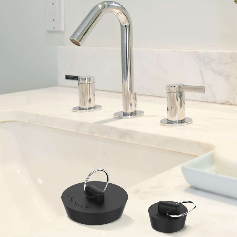 Arcimatto Bathtub Drain Stoppers, 4 Pieces Rubber Sink Stopper Set