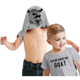 Toddler Ask Me About My Goat Funny Animal Flip Up T Shirt for Kids