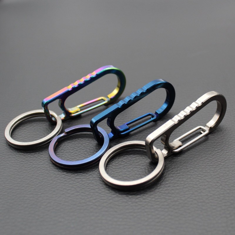 PPFISH Titanium Heavy Duty Carabiner Keychain, EDC Quick Release Hooks