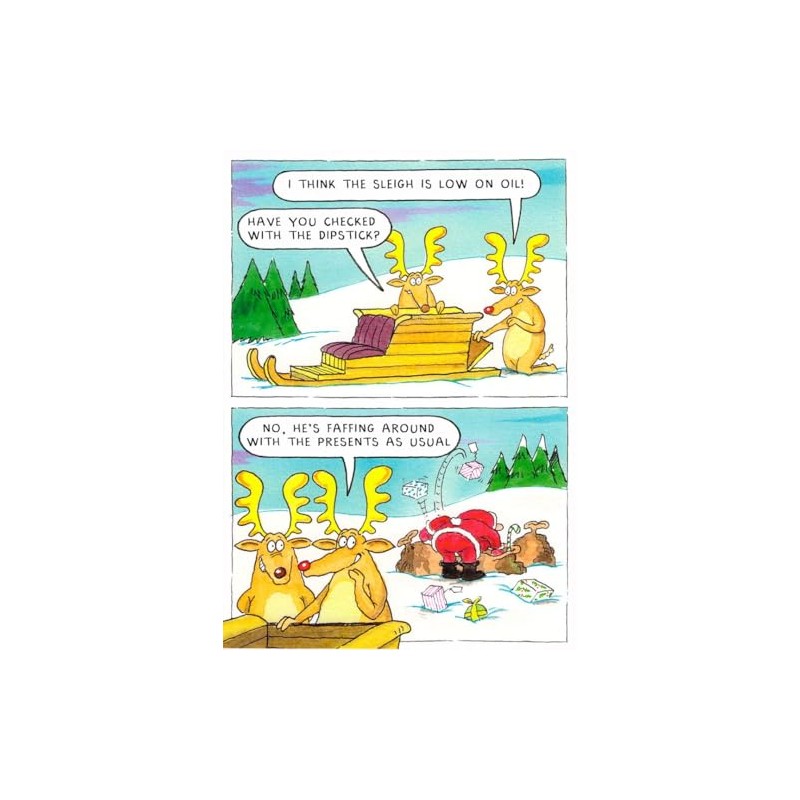 Humorous Christmas Card (PLK4227) - Check with the Dipstick -