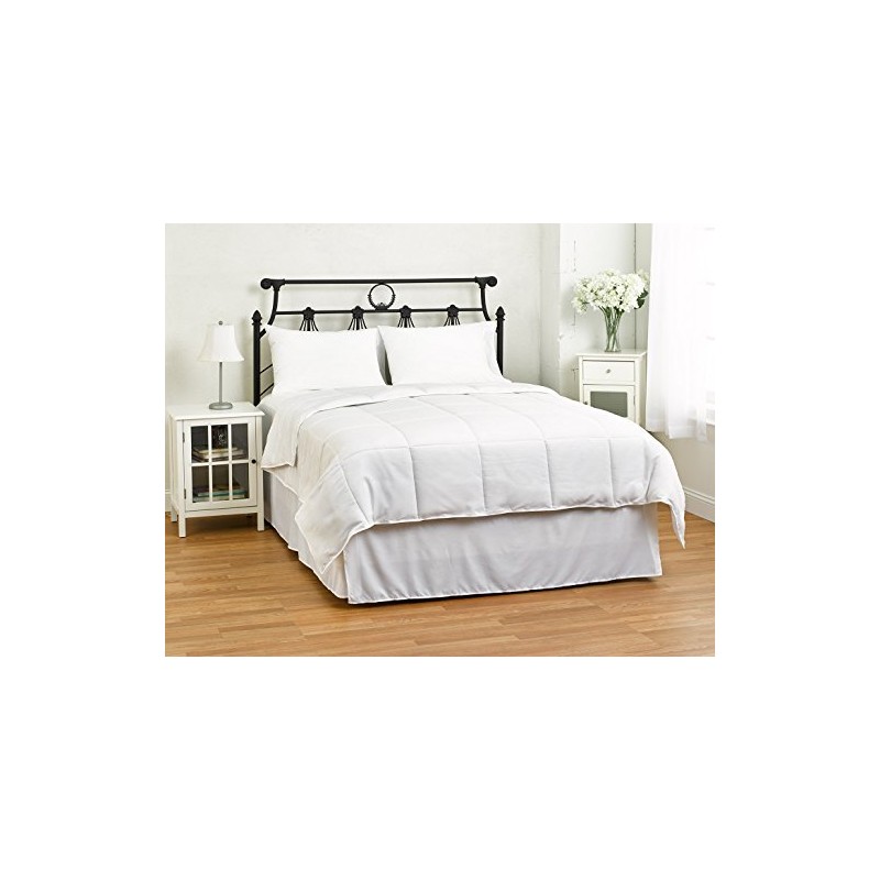 Natural Comfort White Down Alternative Comforter with Embossed Microfiber Shell,