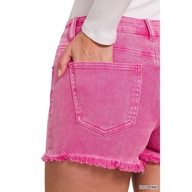 ***DOORBUSTER*** It's About Time Colored Denim Shorts in Hot Pink - Size: M