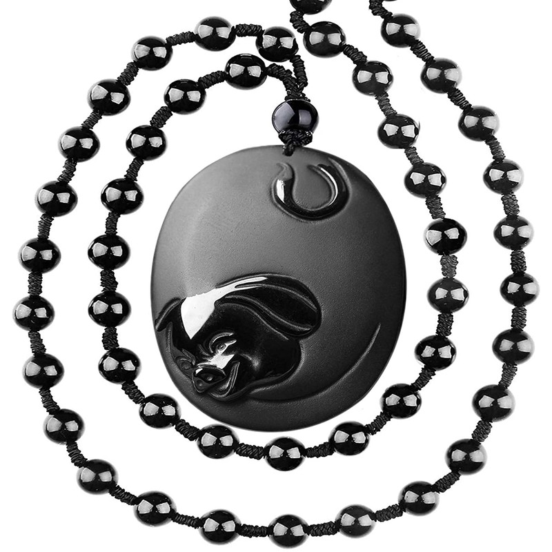 c1lint7785631 Women's Necklaces Men's Necklaces Natural Obsidian Chinese 12 Zodiac