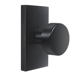 HIEMEY Matte Black Door Knobs Interior with Lock, Modern Privacy Rectangle Door Knob Door Handles for Bathroom Bedroom