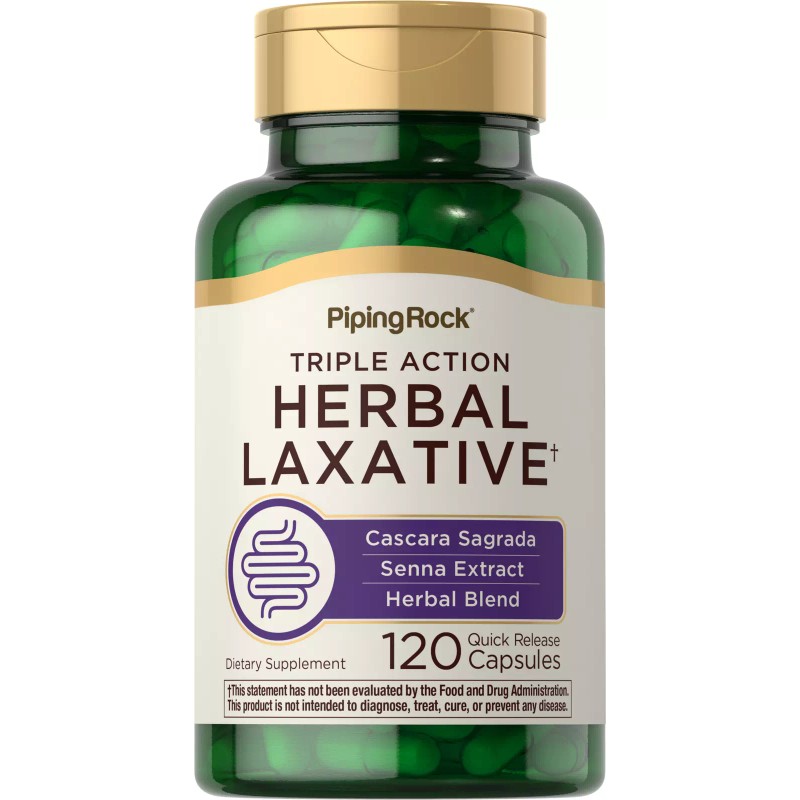 Piping Rock Herbal Laxative Capsules | 120 Count | Non-GMO,