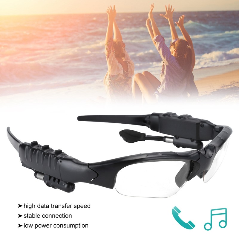 Bluetooth 5.0 Sunglasses Solar Power Wireless Glasses Headphone Headset Stereo