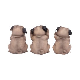 Nemesis Now Three Wise Pugs 8.5cm, Resin, Fawn