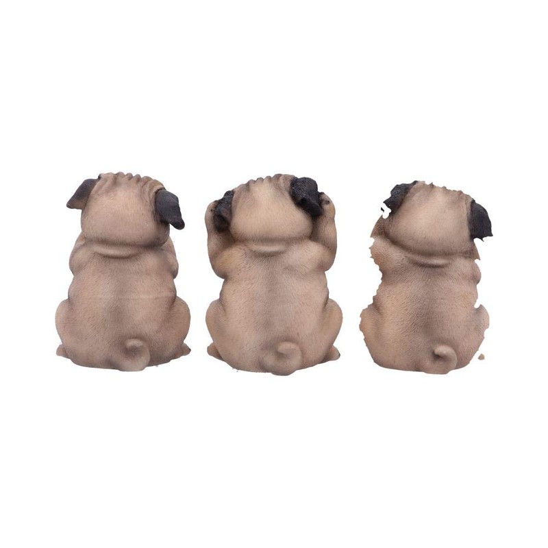 Nemesis Now Three Wise Pugs 8.5cm, Resin, Fawn