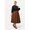 Ulla Popken Women's PU Calf Length Skirts, Earth