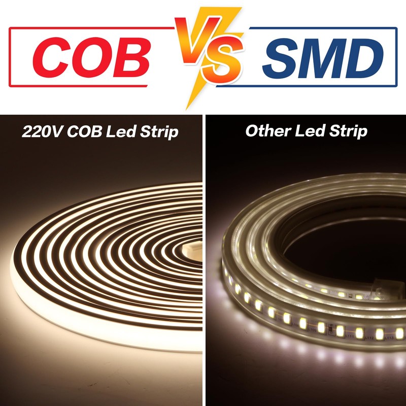 pcning COB LED Strip 230 V Direct Connection 3 m