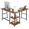 Tangkula L Shaped Desk, Space Saving Corner Desk w/ 2