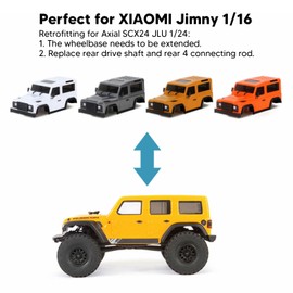 Lybunair RC Car Body Shell Connecting Rod Set - 144mm Wheel Base Spare Parts Fit for 1/16 1/24 Scale RC Climbing Cars (Orange)