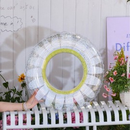 Portable Transparent Tube New Trend Sequin Daisy Swim Ring lf414 Daisy Ring + Suitable for 5-9 years old 5ea