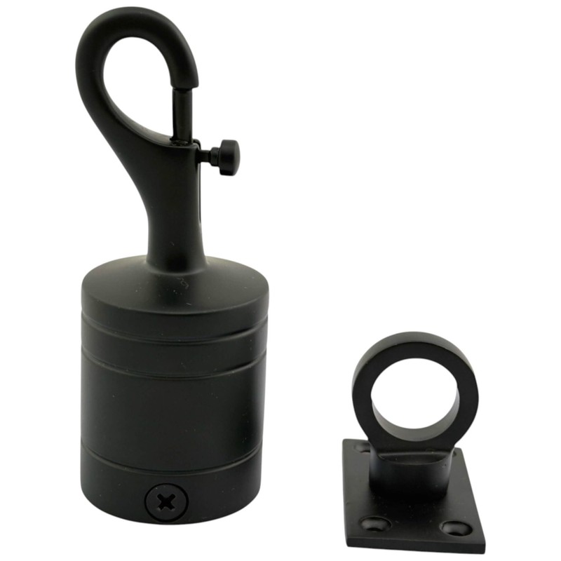 36mm Powder Coated Black Trigger Hook And Eye Plate Decking