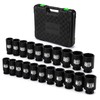 TecoTek 1/2" Drive Deep 6-Point Impact Socket Set, 21-Piece Spindle