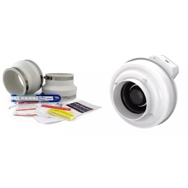Fantech Rn1 Radon Mitigation Fan & Install Kit with Dynameter - 3x4" White