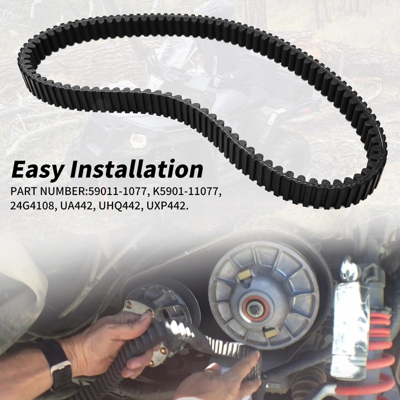 Drive Belt 59011-1077 Replacement for Kawasaki 2007-2008 Mule K5901-11077 Replacement